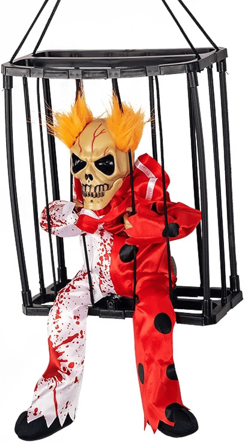 Hareketli Sesli Sensörlü Mahkum Joker İskelet Dekorasyon 22x27 Cm Bx40
