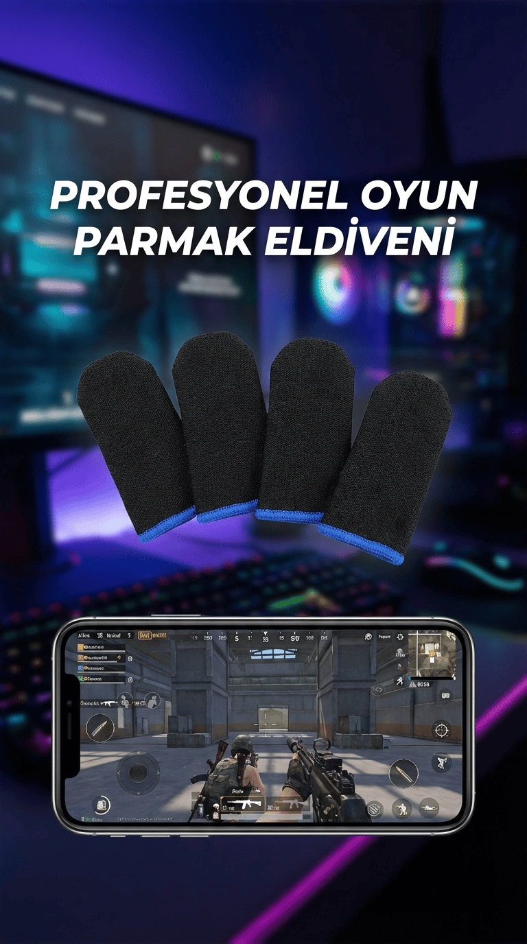 Hassas Kontrol Sunan Oyuncu Parmaklık Eldiven Seti 4'lü