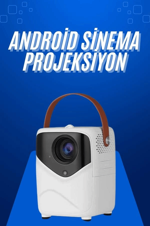 HD Ayaklı Portatif Projeksiyon Cihazı Android İşlemcili Sinema Projektörü