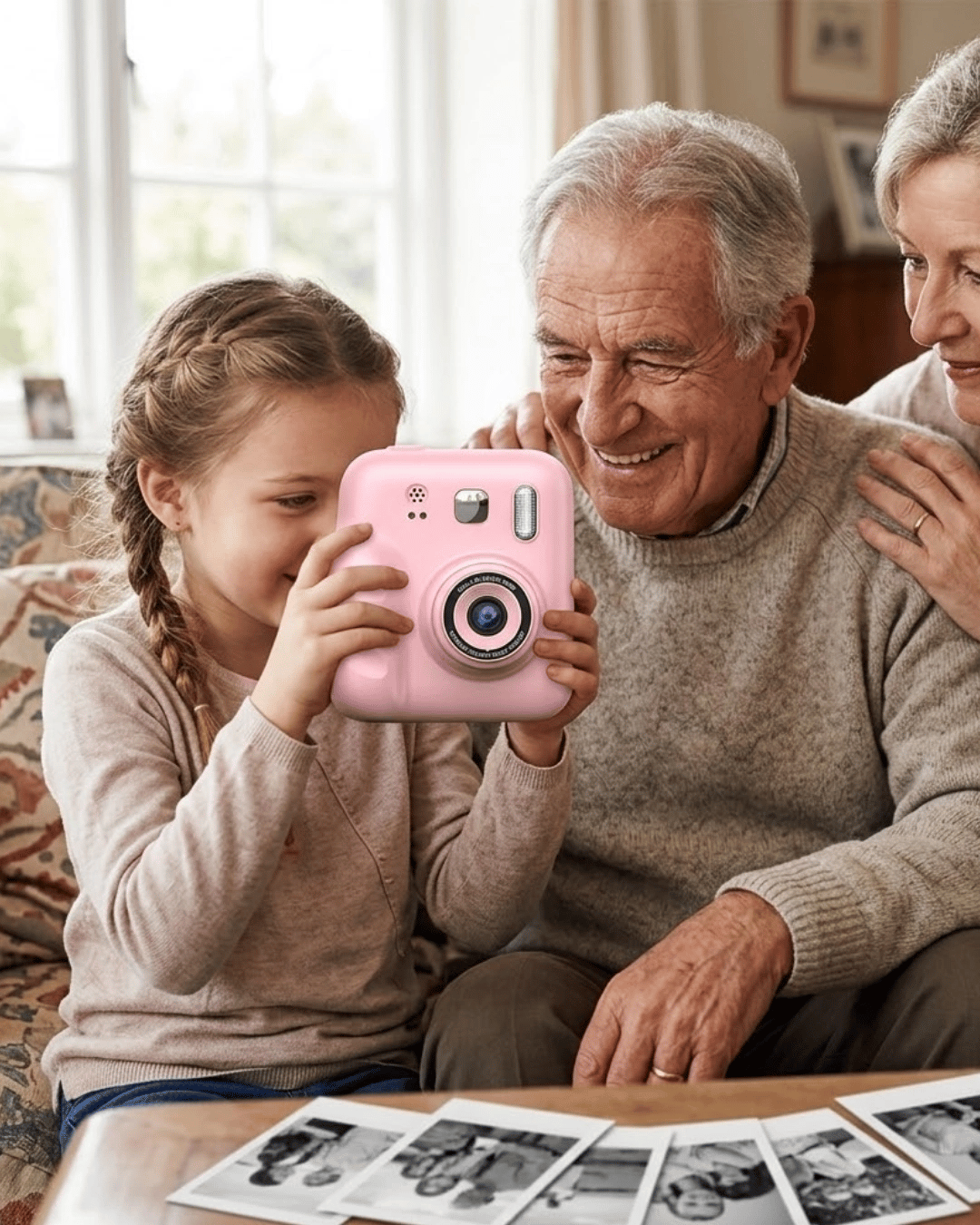 HD Ekranlı Çocuk Fotoğraf Makinesi Video Kayıt ve Baskı Kağıdı Kalem Hediyeli