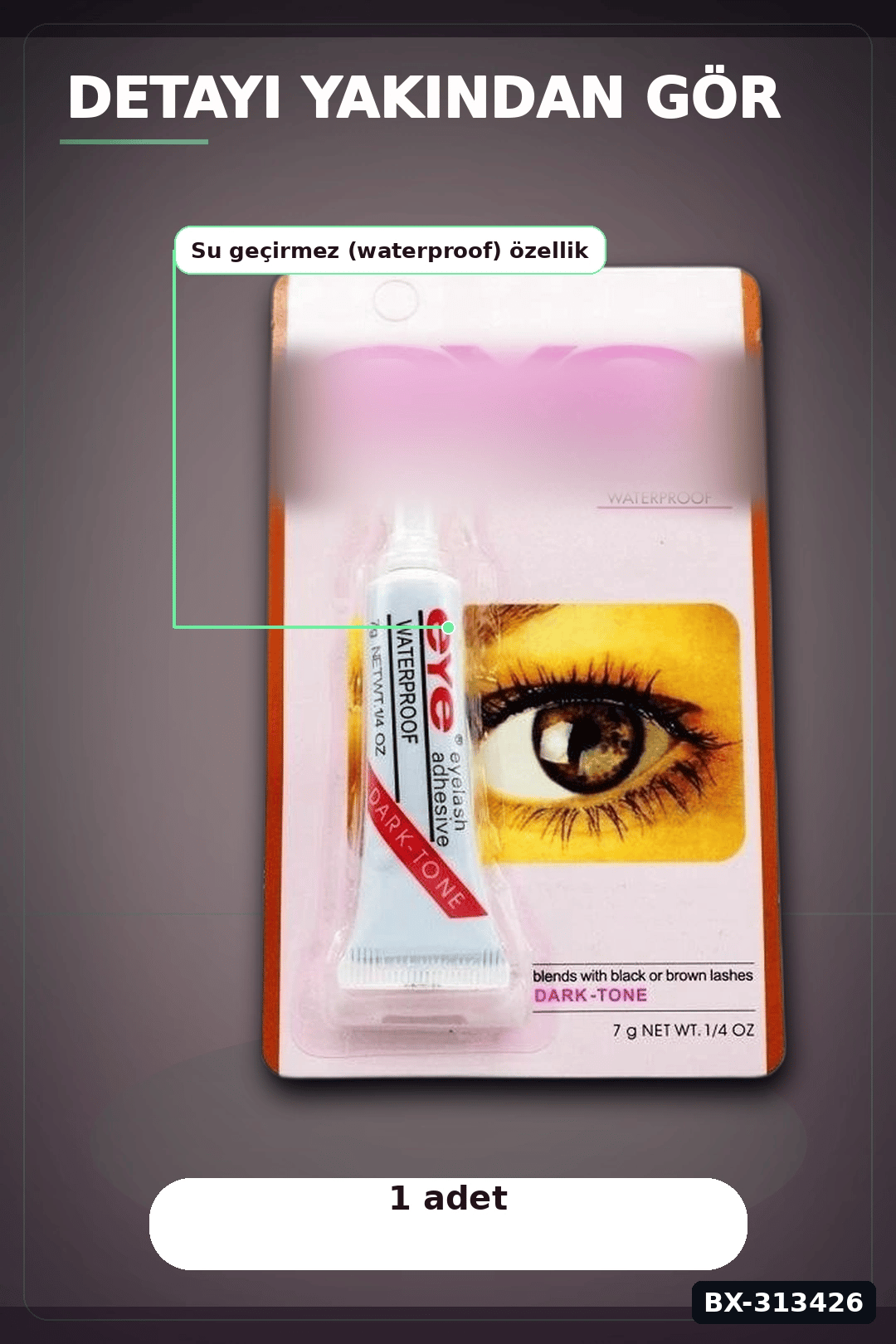 Hızlı Kuruyan Siyah Kirpik Yapıştırıcı 362 - Tek Şişe, Profesyonel Kozmetik Aksesuarı BX-313426