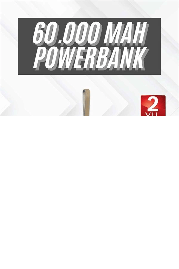 Hızlı Şarj 4 Çıkışlı Powerbank 60.000 Mah Taşınabilir Dijital Göstergeli