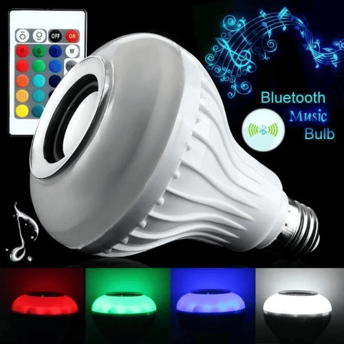 Hoparlör ve Led Lamba Uzaktan Kumandalı Ampül
