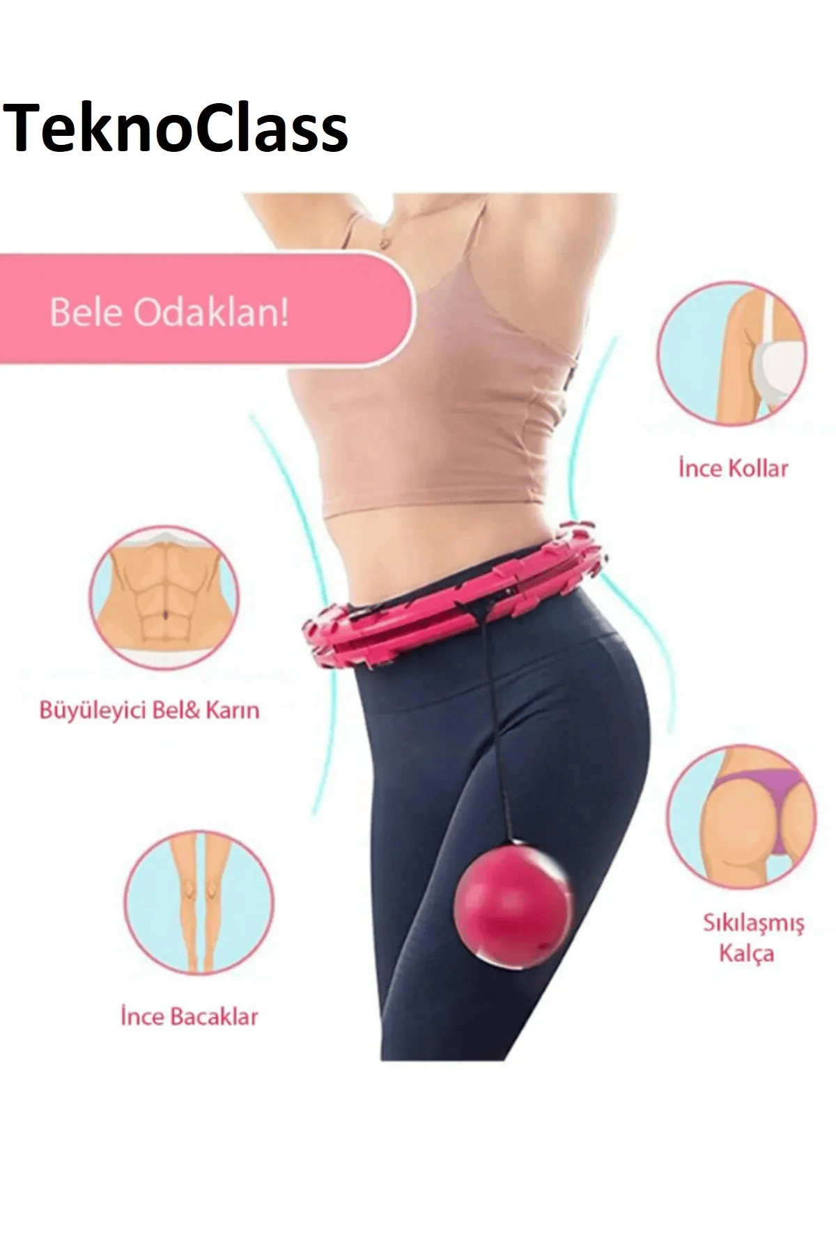 Hulahop Egzersiz Çemberi Egzersiz Halkası Ağırlıklı Bel Karın Kalça Bölgesi Ayarlanabilir