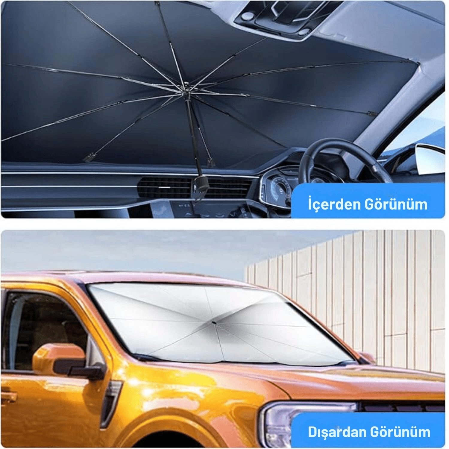 Hyundai i30, Ford Fiesta, Seat Ibiza, Renault Clio, Dacia Duster Uyumlu Oto Şemsiye