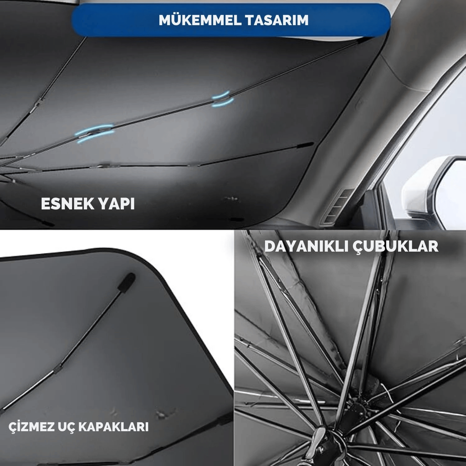 Hyundai i30, Ford Fiesta, Seat Ibiza, Renault Clio, Dacia Duster Uyumlu Oto Şemsiye