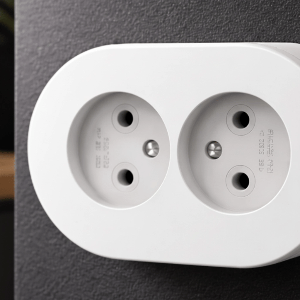 İkili Beyaz Topraklı Sıva Üstü Priz - Modern Elektrik Çiftli Priz
