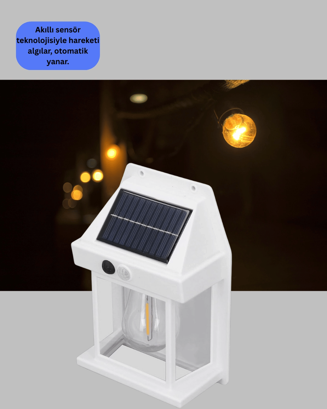 IP65 Su Geçirmez Güneş Paneli Dış Mekan Lamba
