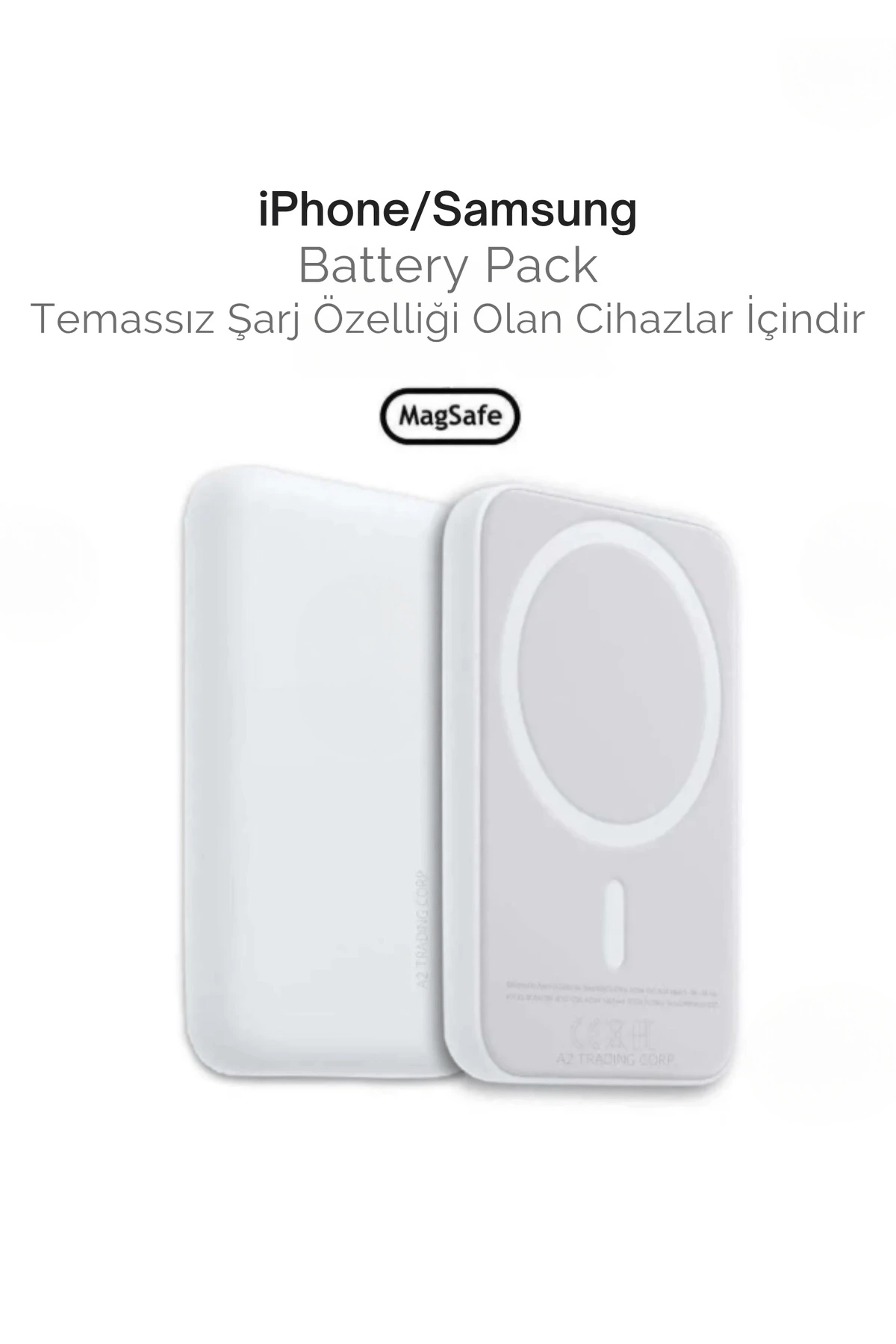 iPhone 15 / 16 / 17 Uyumlu MagSafe Kablosuz Powerbank 5000 mAh | Wireless Taşınabilir Batarya Şarj Aleti