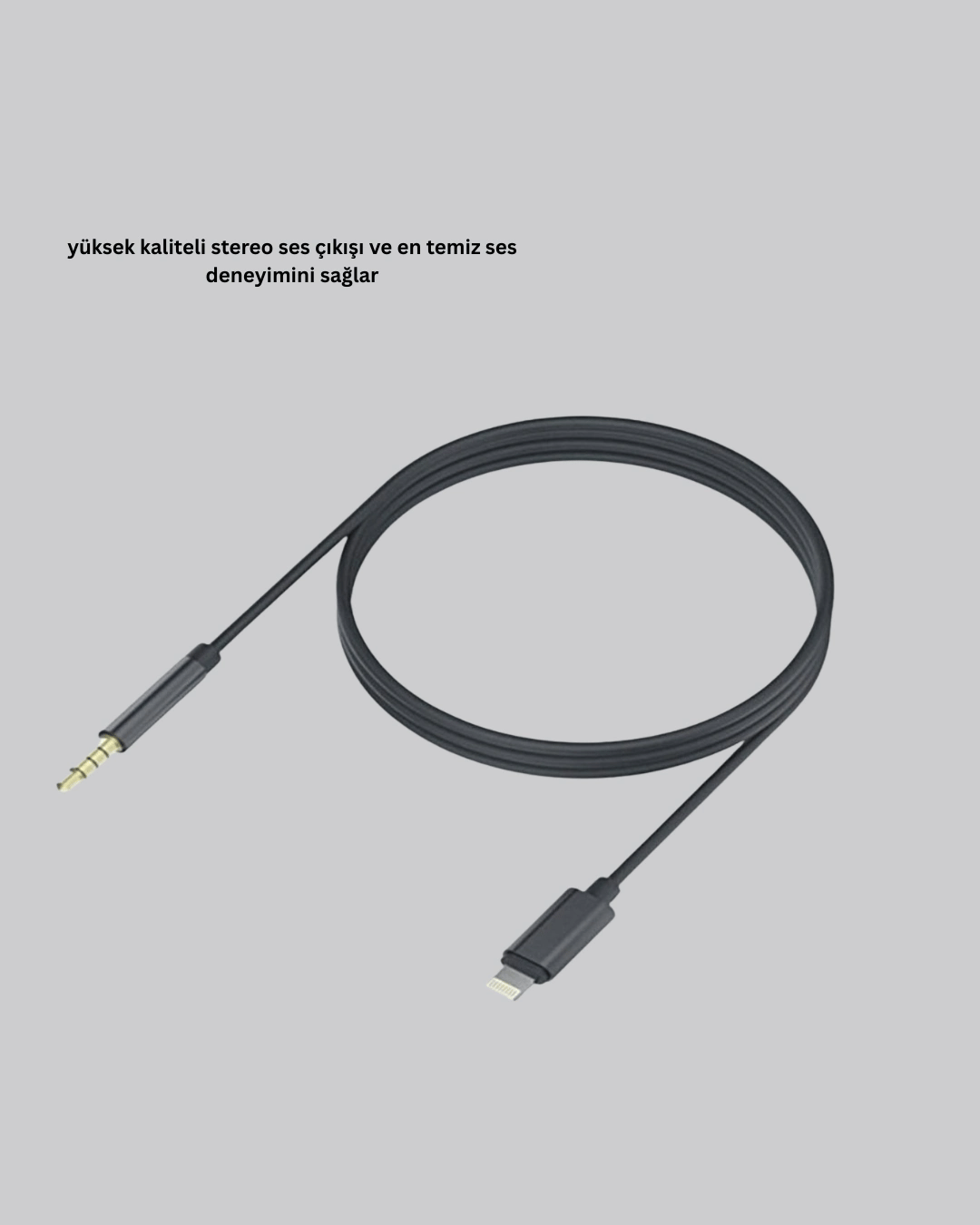 iPhone Uyumlu Lightning 3.5mm Aux Adaptör Kablo Stereo Ses Aktarım