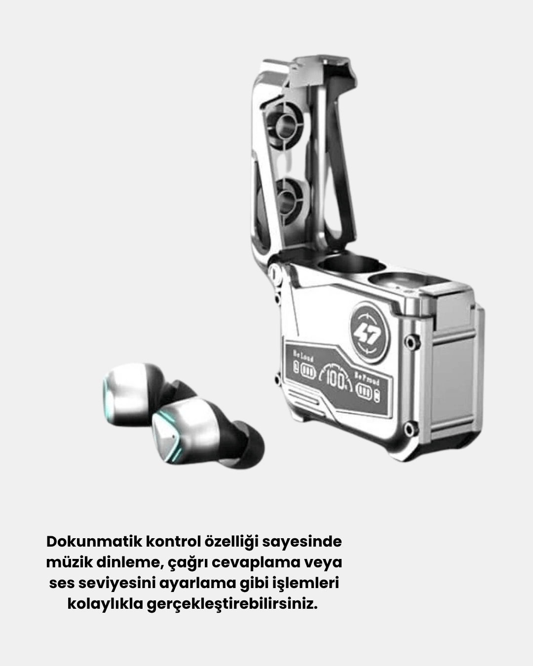 IPX5 Su Geçirmez Kablosuz Bluetooth Kulaklık – Powerbank Şarj Kutulu, Düşük Gecikmeli Oyun Modu