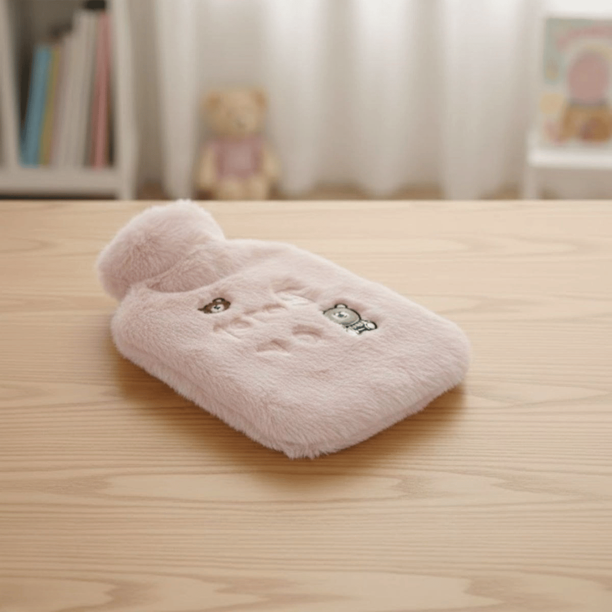 Işıklı Ayıcıklı Figürlü Pembe Peluş Sıcak Su Torbası 1 Lt – Yumuşak Kılıf, Uzun Süre Sıcak Tutan Termal Su Torbası Bx40