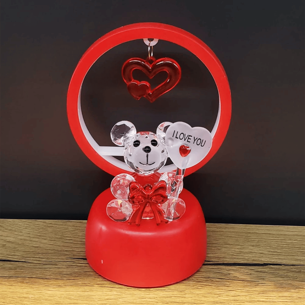 Işıklı Kırmızı I Love You Ayıcık