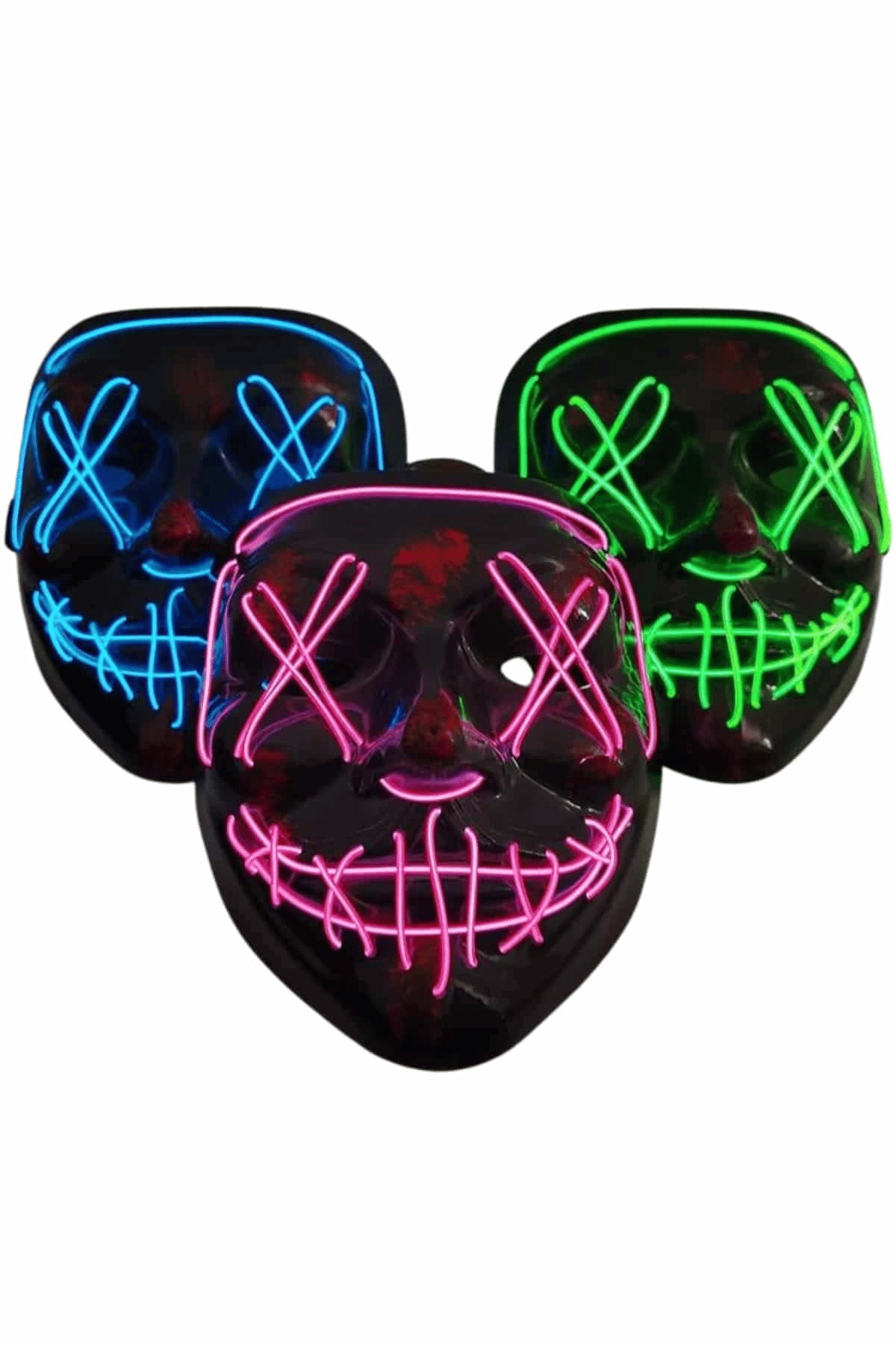 Işıklı Led Maske Parti Eğlence Maskesi Hallowen Neon Maske