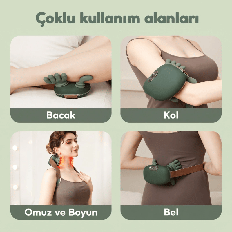 Isıtıcılı Güçlü Masaj Aleti - El Hissiyatı - Şarjlı - 3 Farklı Hız Kademesi