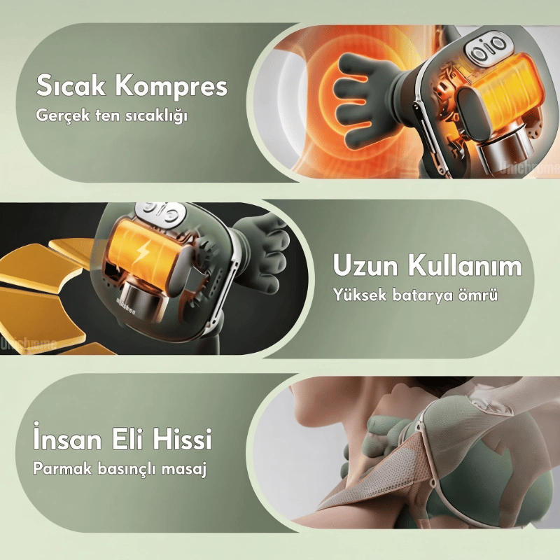 Isıtıcılı Güçlü Masaj Aleti - El Hissiyatı - Şarjlı - 3 Farklı Hız Kademesi