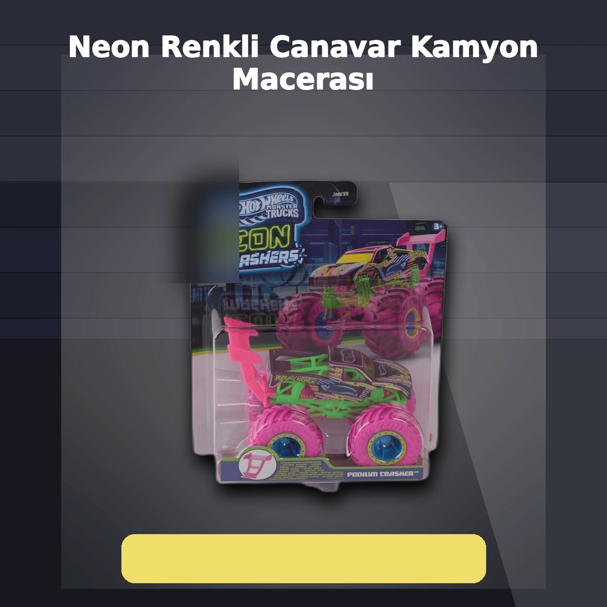 JMV39 Neon Renkli 1:64 Ölçek Canavar Kamyon Monster Trucks Smashers Araç