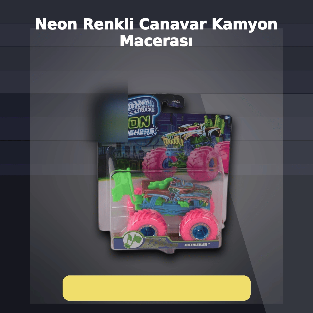 JMV39 Neon Renkli 1:64 Ölçek Canavar Kamyon Monster Trucks Smashers Araç