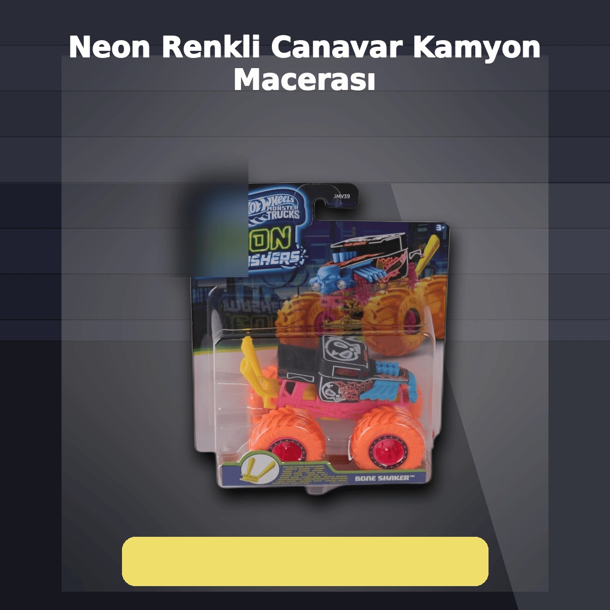 JMV39 Neon Renkli 1:64 Ölçek Canavar Kamyon Monster Trucks Smashers Araç