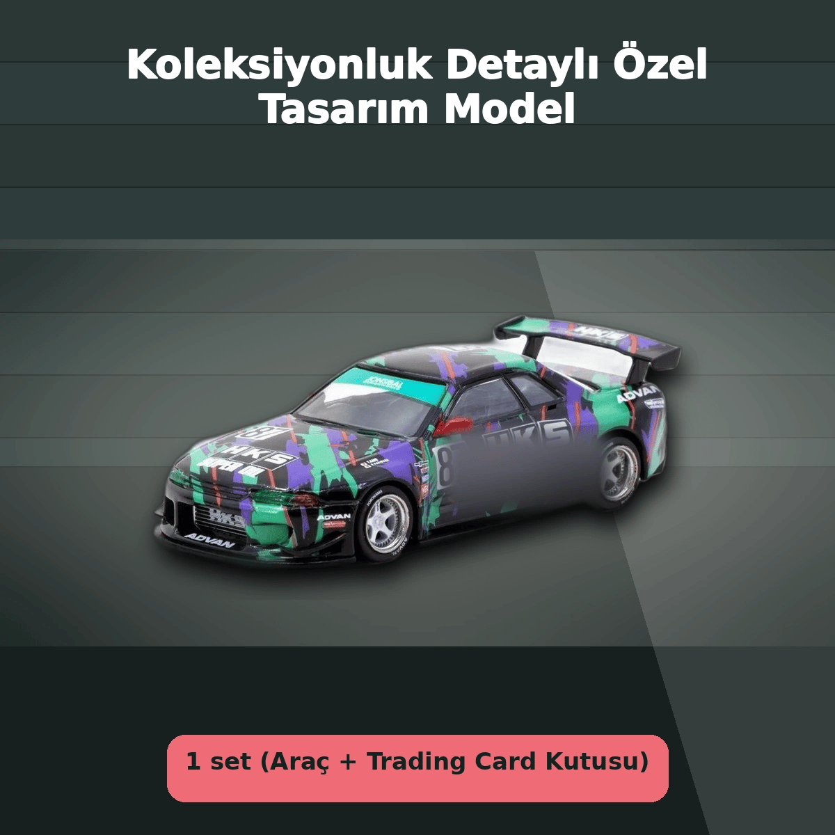 Jon Sibal Tasarımı 1/64 Ölçekli Nissan Skyline R32 Widebody HKS Setli Model Araba - Eco Lounge