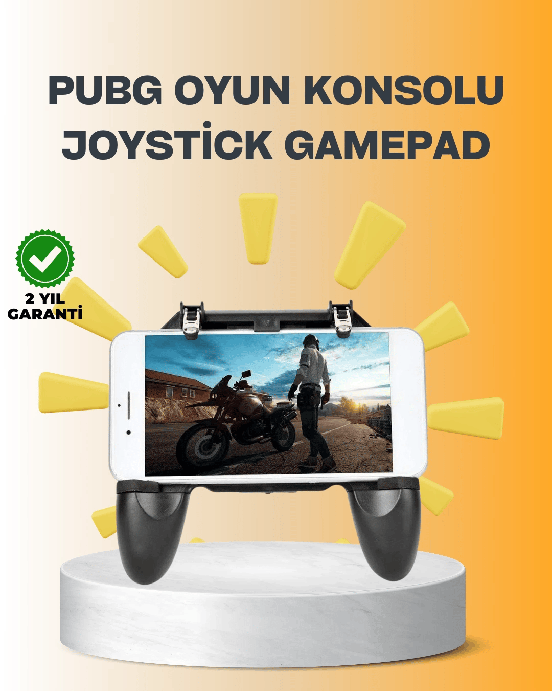 Joystick ve Parmak Tetikleyicili Mobil Oyun Gamepad Tutucu