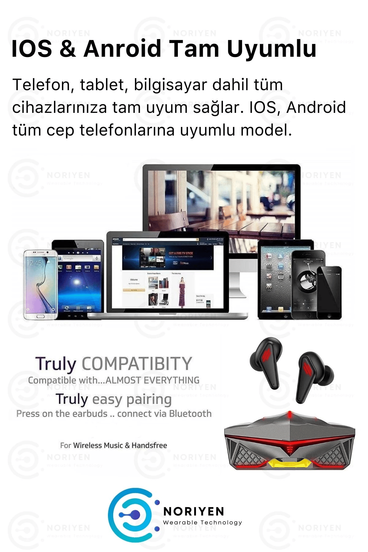 K98 Pro Oyuncu HD Ses Mikrofonlu Işıklı Metal Kasa iOS Android Uyumlu Bluetooth Kablosuz Kulaklık
