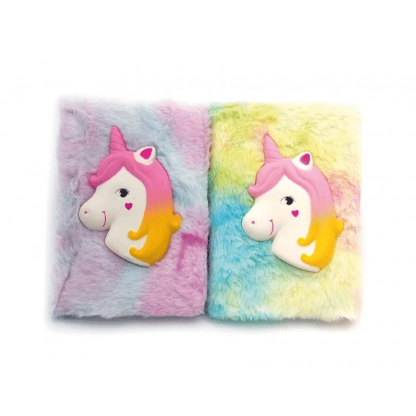 Kabartmalı Unicorn Tasarımlı Peluş Hatıra Defteri