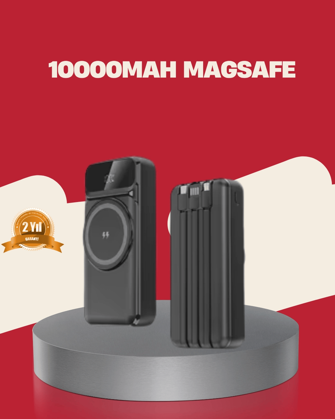 Kablosuz 15W Şarj Destekli 10000 mAh Taşınabilir Powerbank – Hızlı Şarj Özellikli