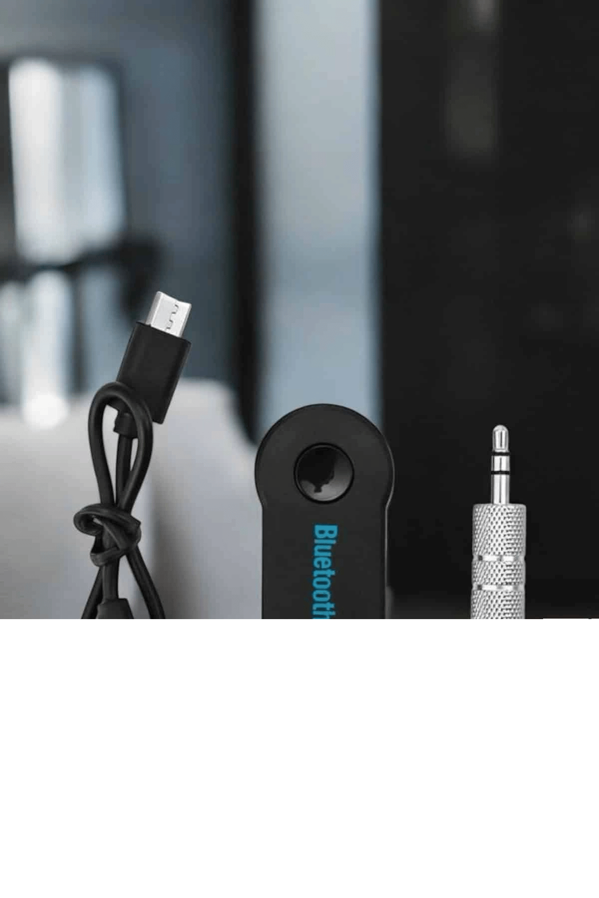 Kablosuz Bluetooth Aux Araç Kiti Siyah Hafıza Kartlı