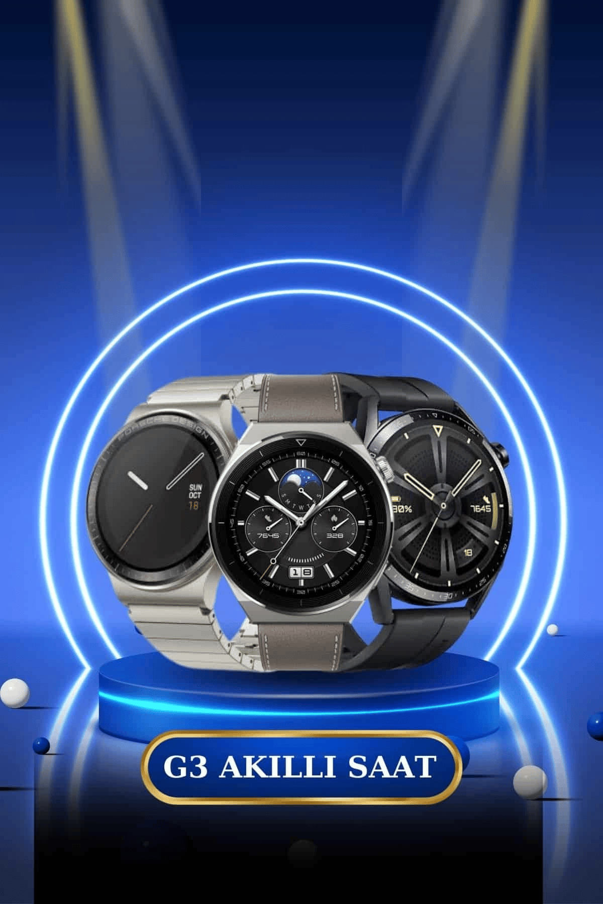 Kablosuz Bluetooth Bağlantılı Kulaklık ve Dokunmatik Ekran Akıllı Saat Arama Cevaplama
