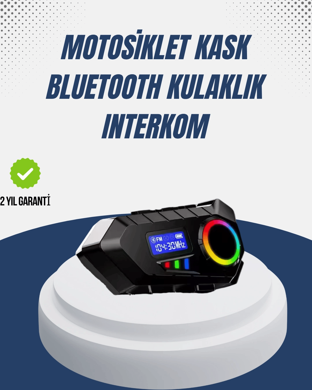 Kablosuz Bluetooth İnterkom IP65 Suya Dayanıklı 40mm HD Ses ve 40 Saat Pil