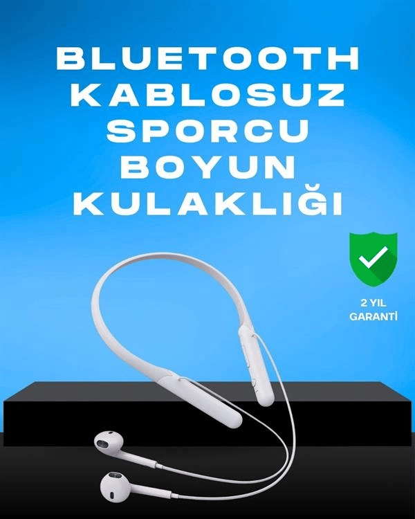 Kablosuz Bluetooth Kulaklık – Boyun Askılı, 100 Saat Pil Ömrü