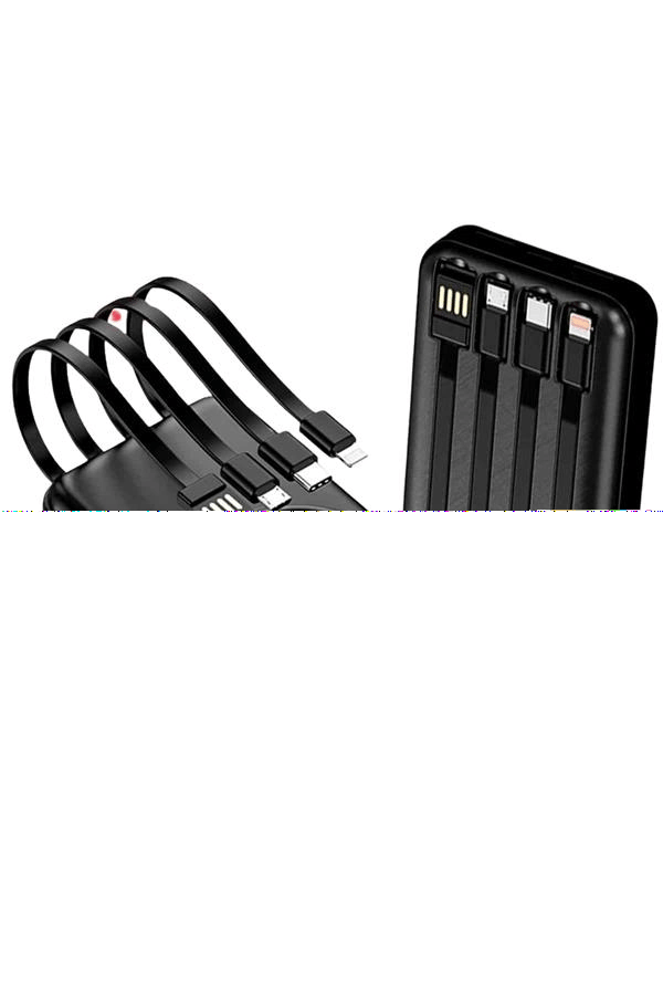 Kablosuz Çoklu Şarj Girişli 10.000 Mah Kablolu Powerbank Taşınabilir