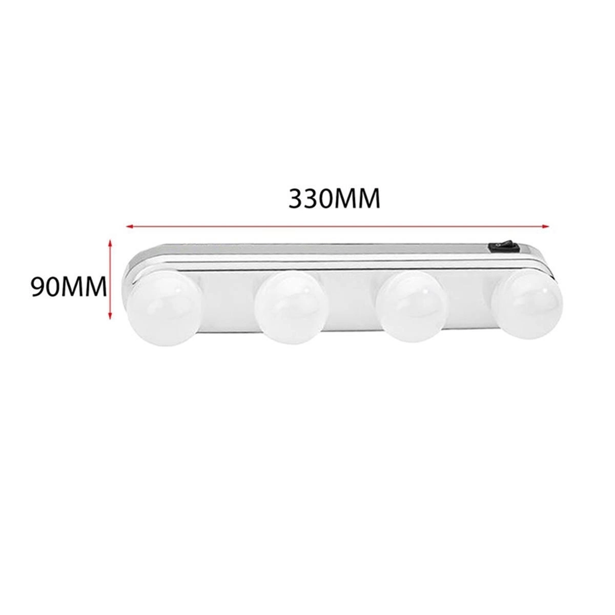 Kablosuz Parlak Banyo Stüdyo Makyaj Aynası Işığı Pilli Vantuzlu Taşınabilir 4 Led Ampul Bx40