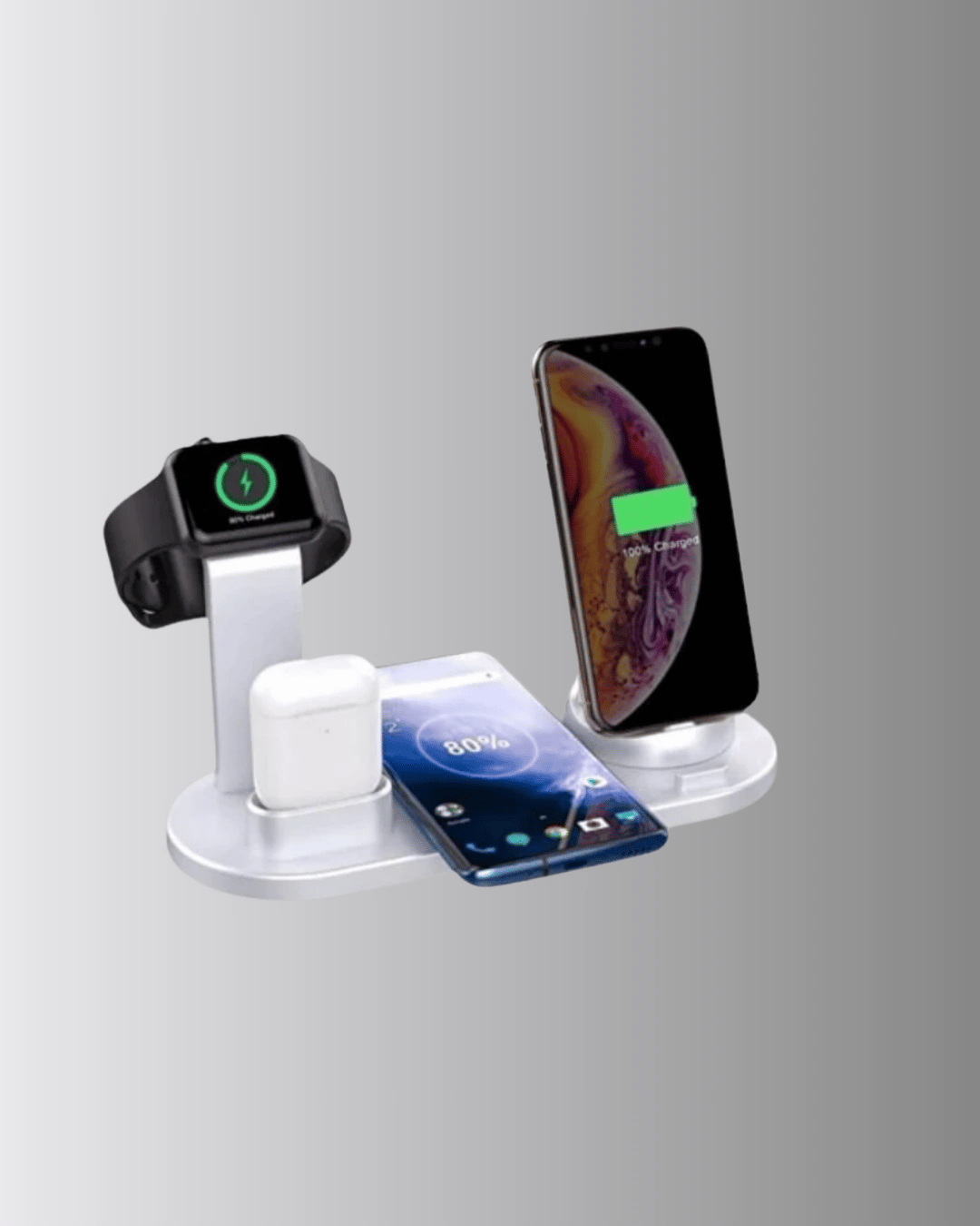 Kablosuz Şarj İstasyonu 4’ü 1 Arada iPhone Watch ve AirPods Uyumlu
