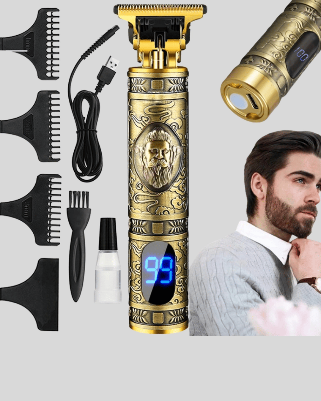 Kablosuz Şarjlı Profesyonel Tıraş Makinesi – 1800 mAh Lityum Pil