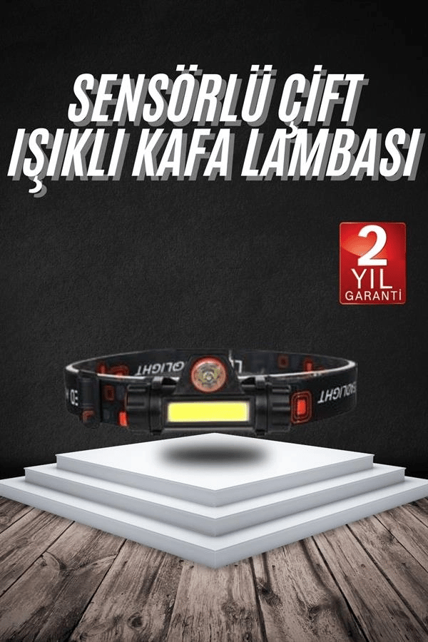 Kafa Lambası Çalışma Işığı Süper Parlak Mıknatıslı Lityum Lion Pilli