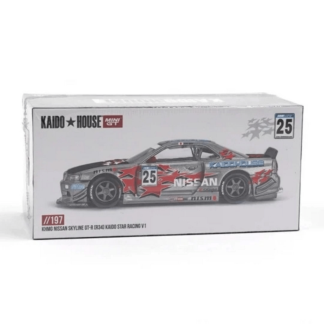 Kaido Star Racing V1 1/64 Nissan Skyline GT-R R34 Diecast Model Araba Tekli BX-313341