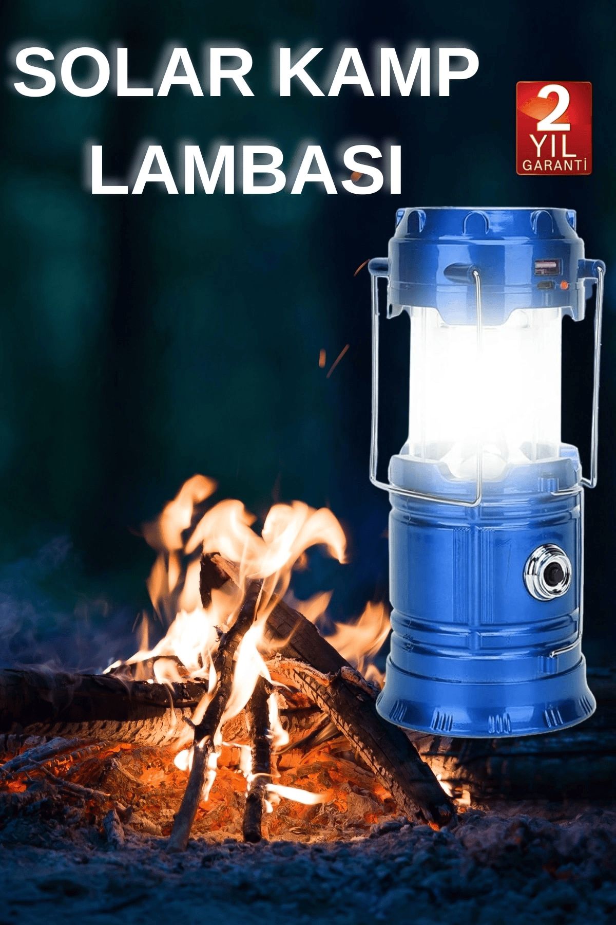 Kamp Lambası El Feneri Askılı Büyük Boy USB Şarjlı Işıldak