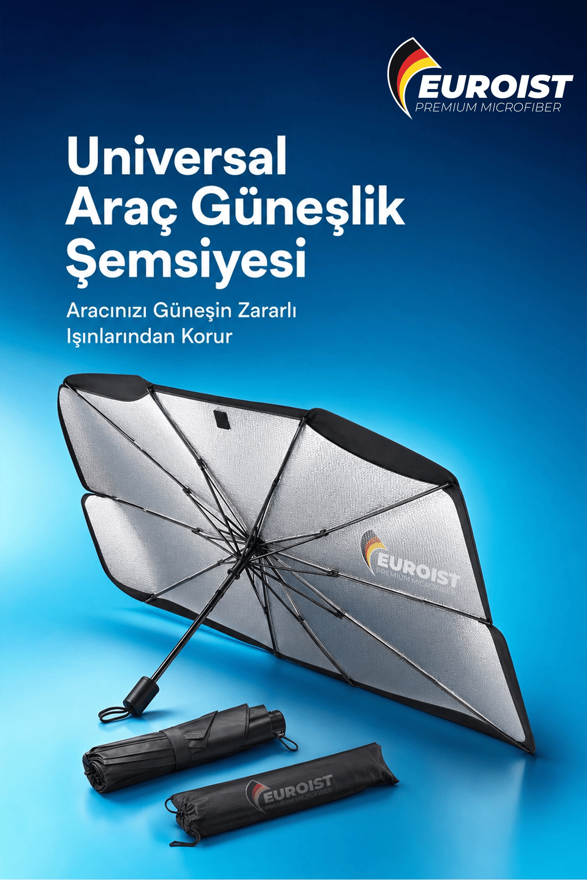 Katlanabilir Araba Ön Cam Güneşlik Şemsiye 140x79 cm UV Koruyucu Oto Gölgelik 1 Adet