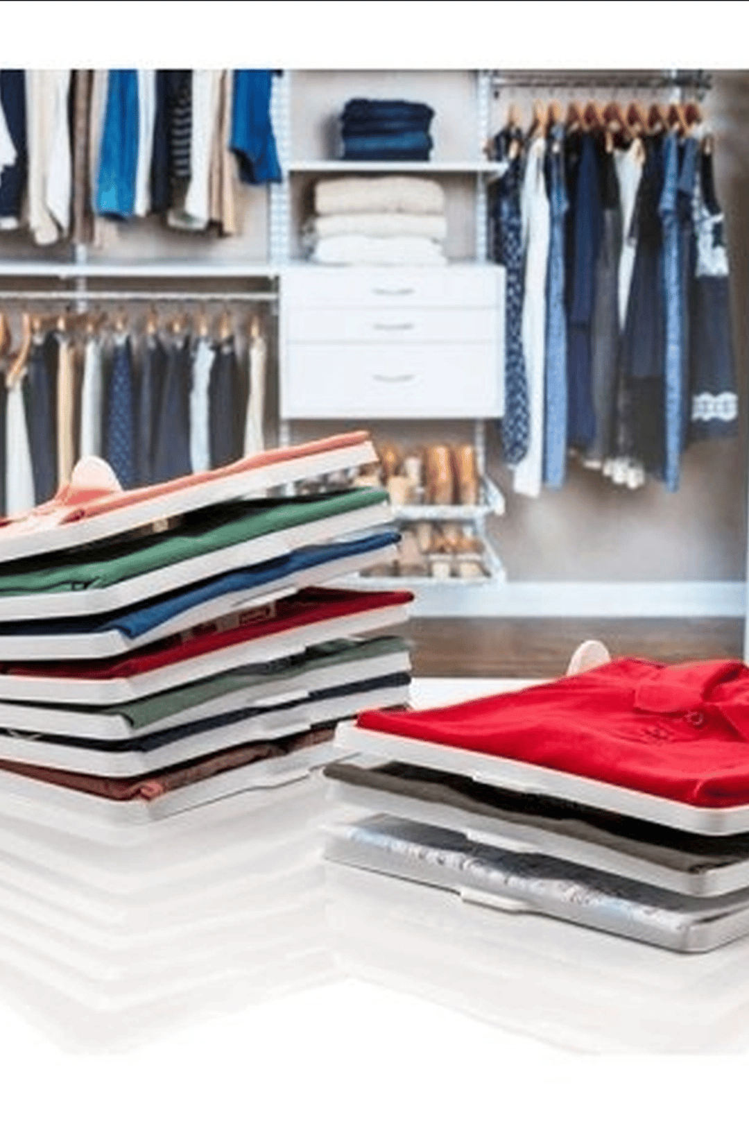 Katlanabilir Plastik Tişört Düzenleyici Aparat - 1 Adet, Dolap İçi Organizer BX-313490