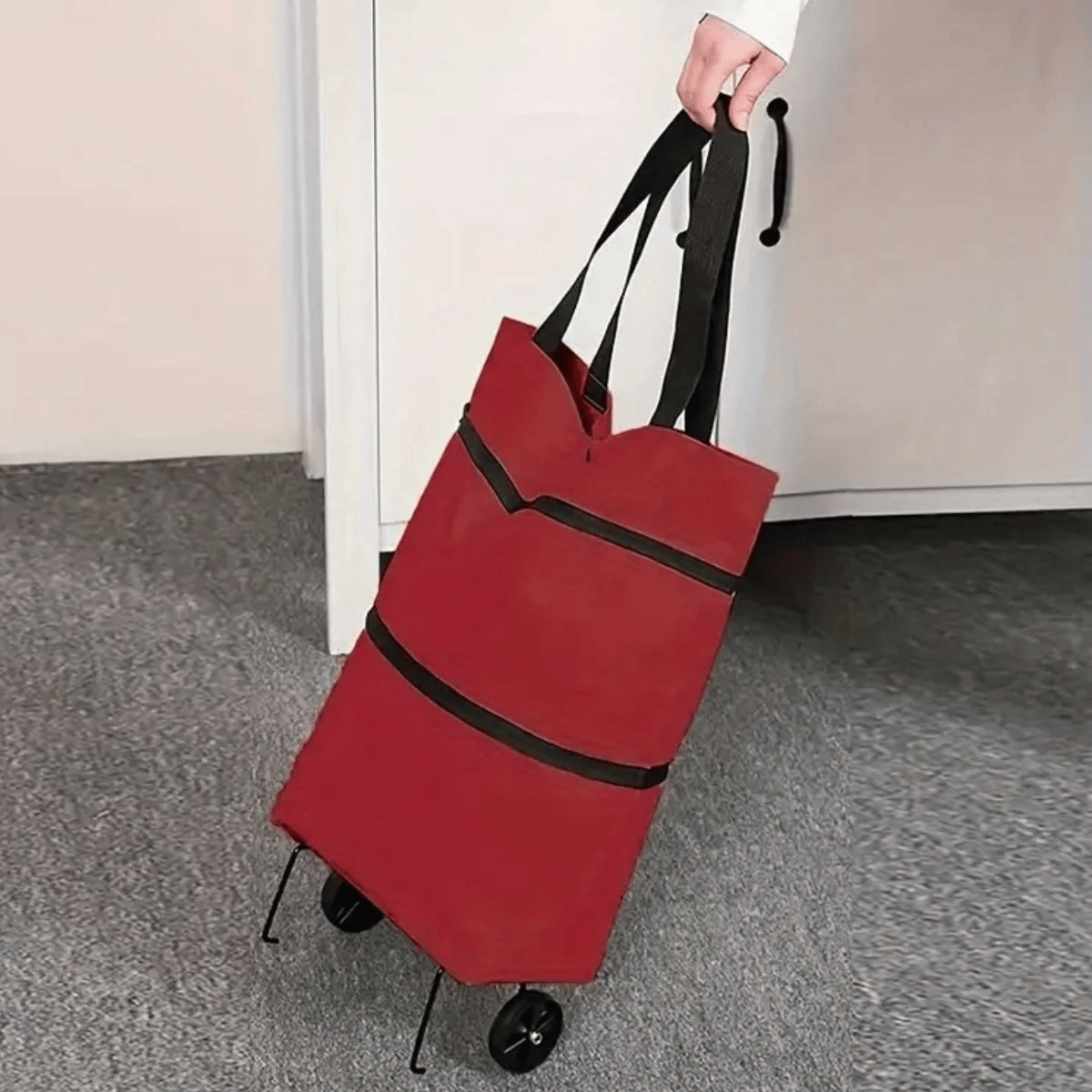 Katlanabilir Tekerlekli Market Çantası,çok Amaçlı Pazar Arabası,portatif Alışveriş Bez Torbası Bx40