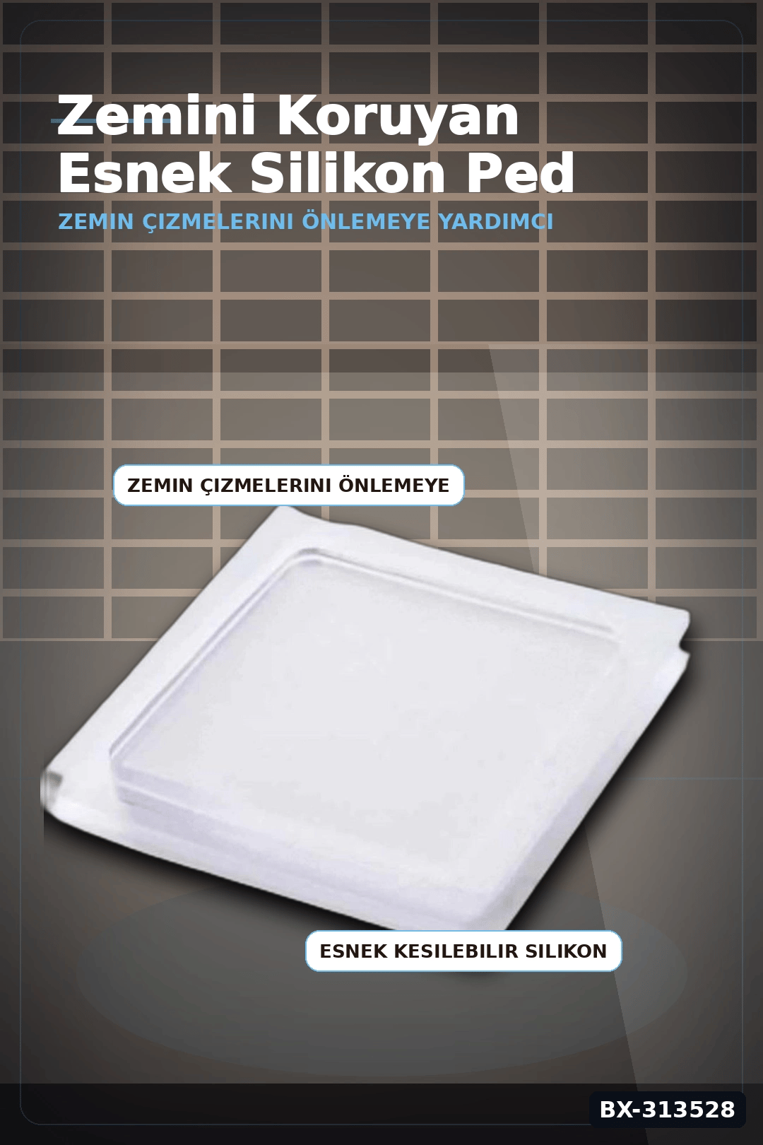 Kaydırmaz Silikon Masa Koltuk Koruyucu Ped 4 Adet Mobilya Beyaz Eşya İçin BX-313528