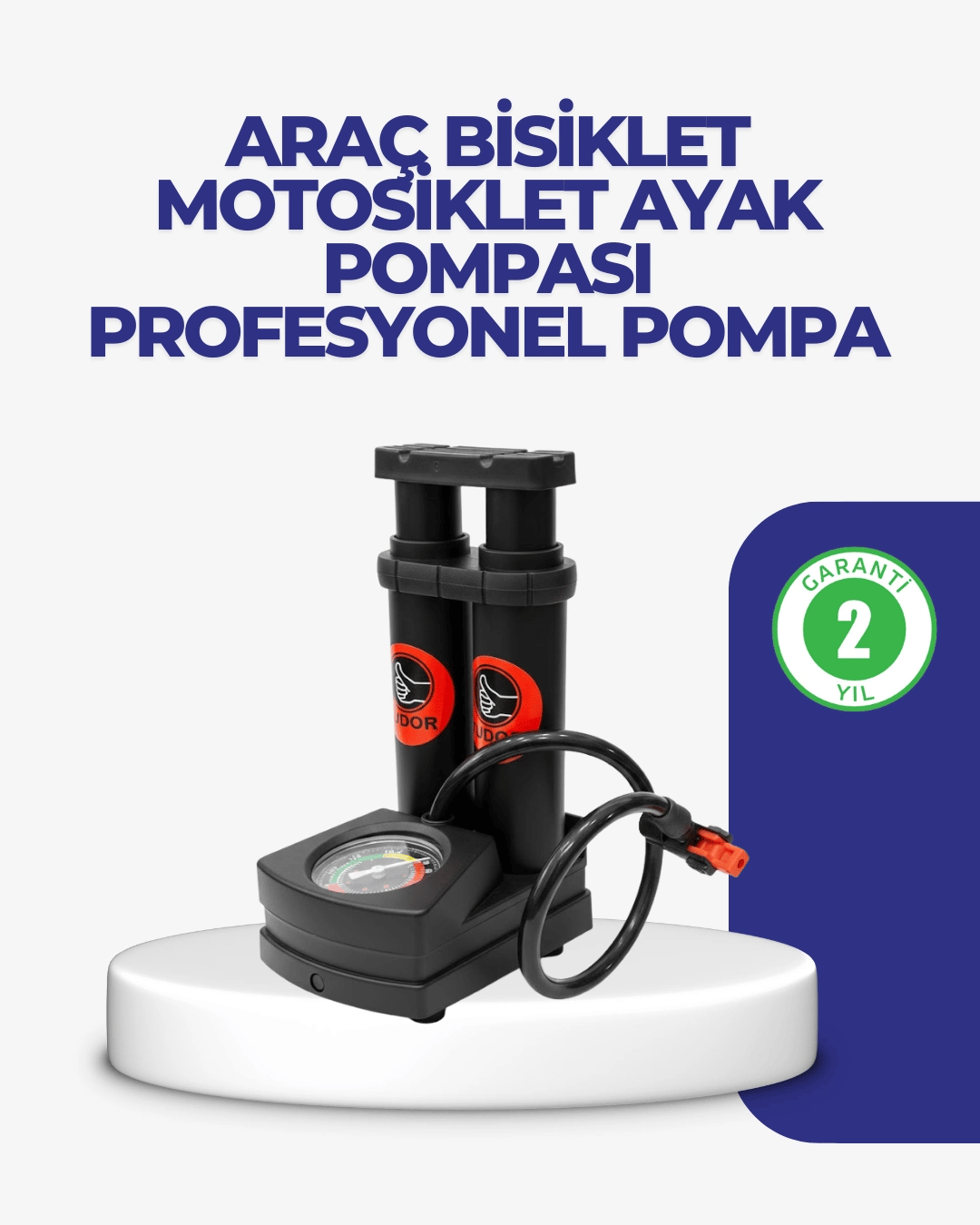 Kaymaz Pedallı Ayaklı Hava Pompası Tüm Supap Uyumlu