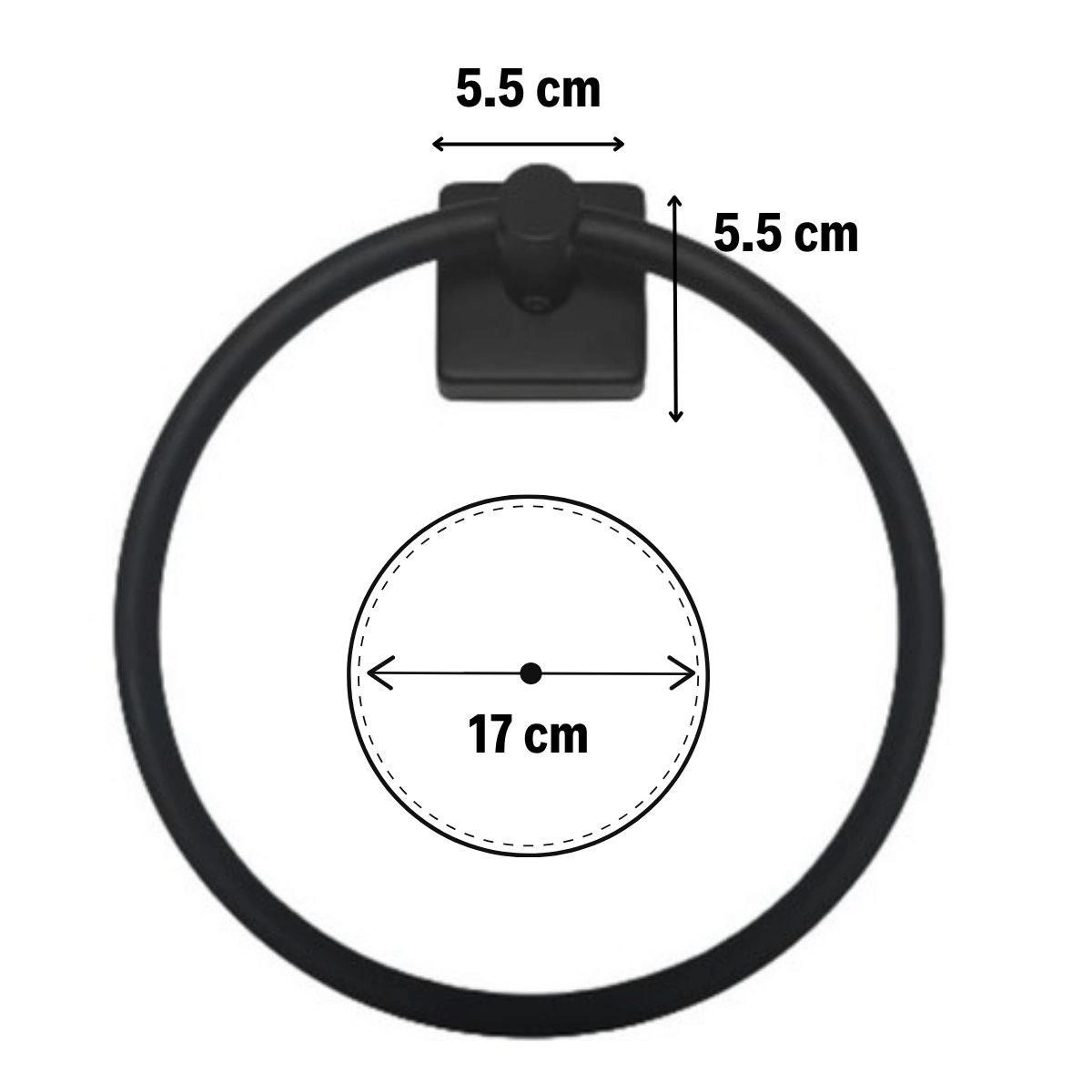 Kendiliğinden Yapışkanlı Siyah Paslanmaz Metal Yuvarlak Havluluk Bx40