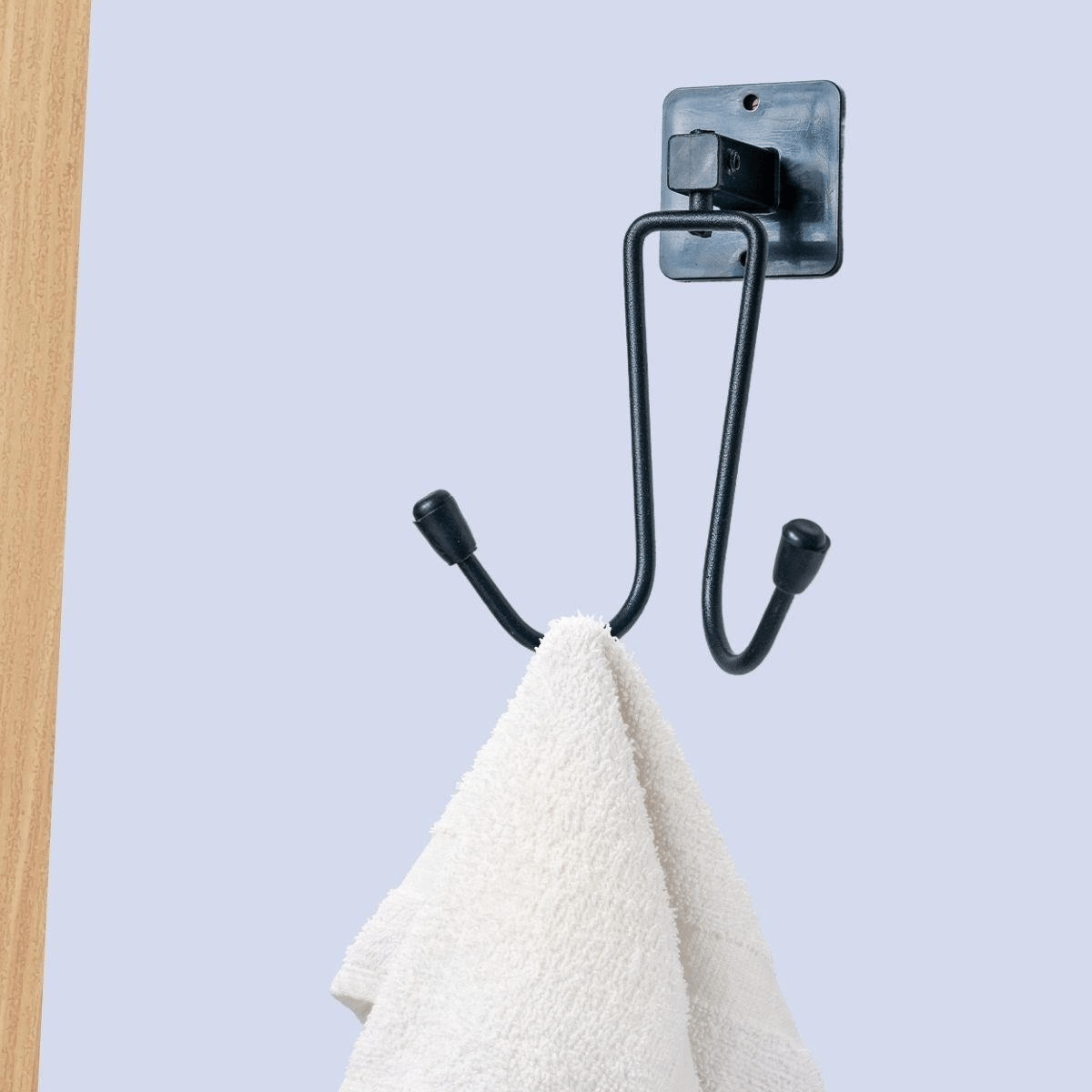 Kendiliğinden Yapışkanlı Siyah Paslanmaz Metal Bornoz Ve Havlu Askılığı Bx40