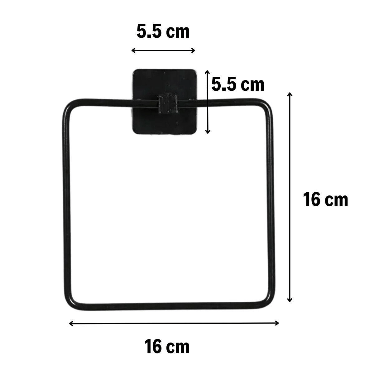 Kendiliğinden Yapışkanlı Siyah Paslanmaz Metal Kare Havluluk Bx40
