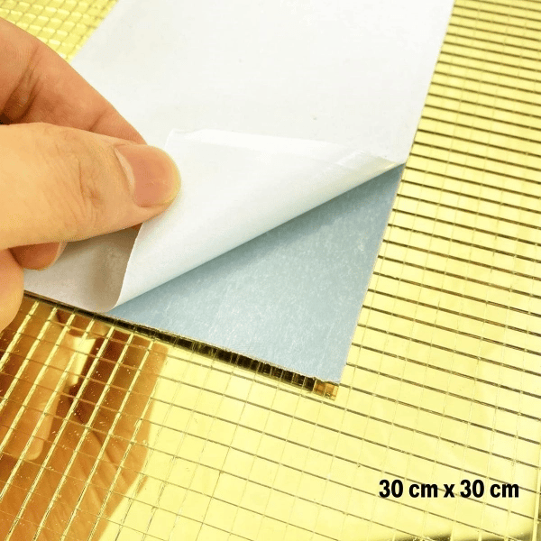 Kendinden Yapışkanlı Aynalı Kare Gold Sticker 30x30 Cm