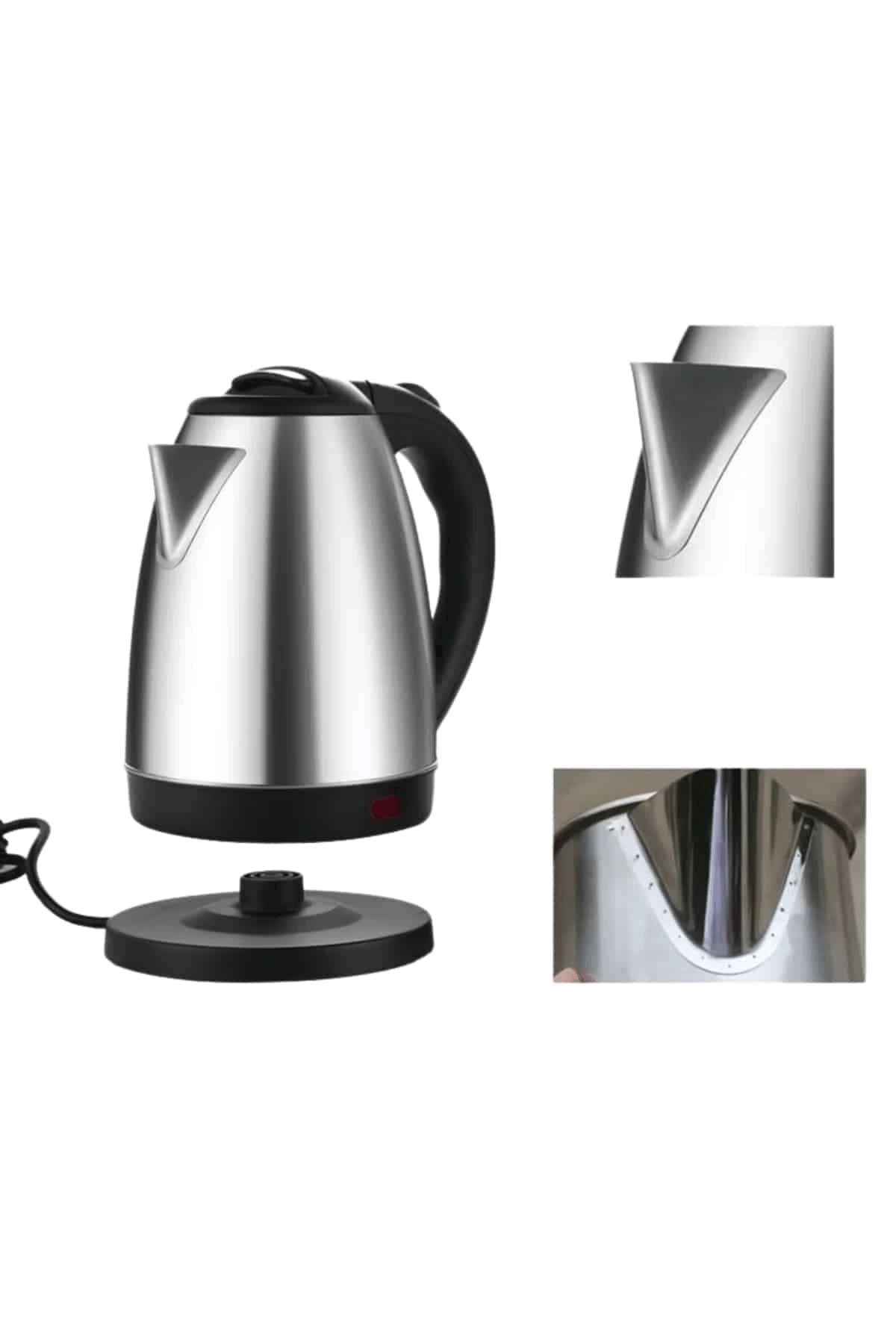 Kettle Su Isıtıcı C F Priz Uyumlu 220 - 240 V Paslanmaz Çelik Kablolu