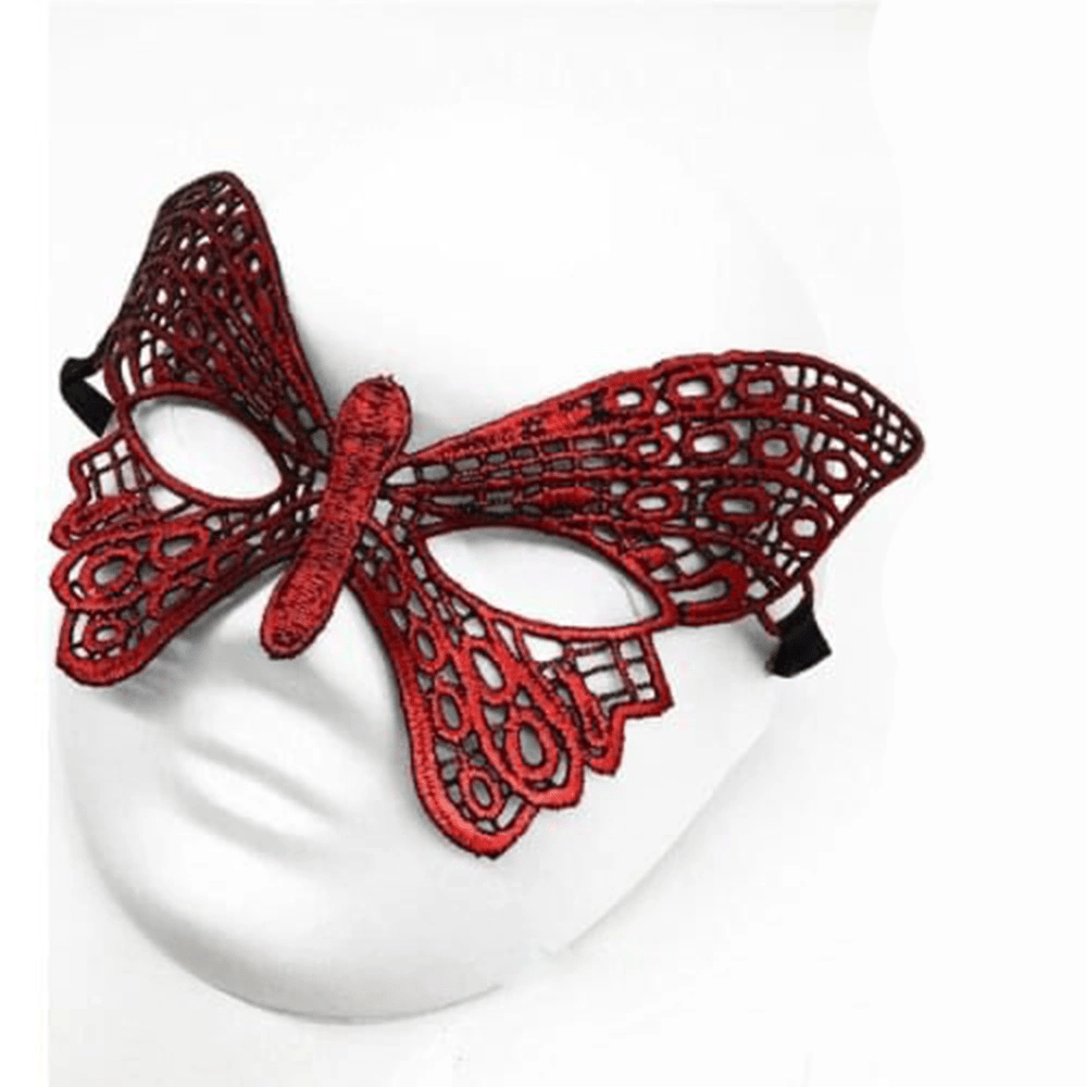 Kırmızı Dantel Masquerade Maskesi 7 No Bx40